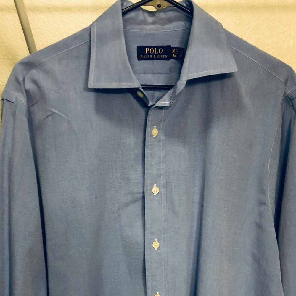 Men’s Polo Ralph Lauren Blue Dress Shirt 16 1/2